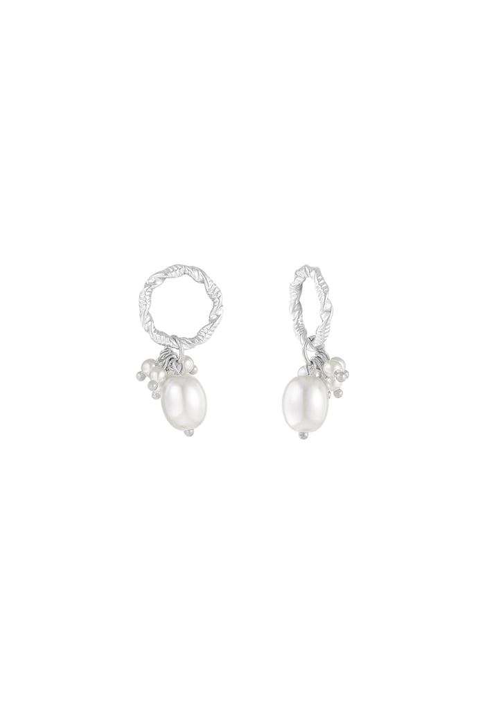 Lovely Little Pearls earrings - Silver Color color 