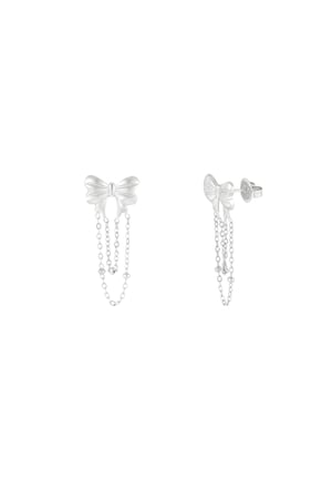 Playful bow earrings - Silver Color color h5 