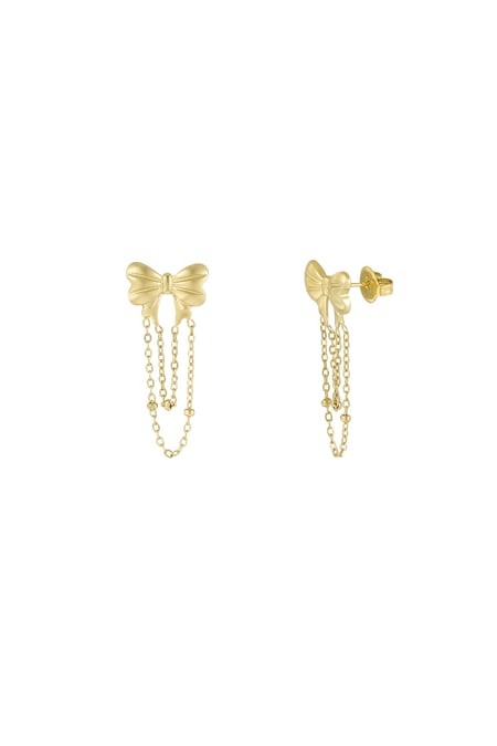 Playful bow earrings - Gold color