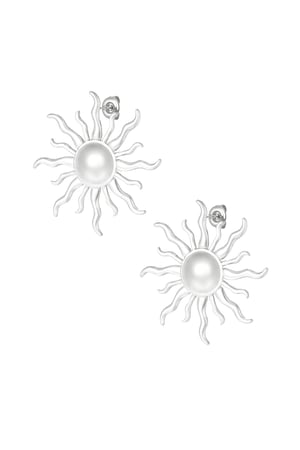 Wavy Sun earrings - Silver Color color h5 