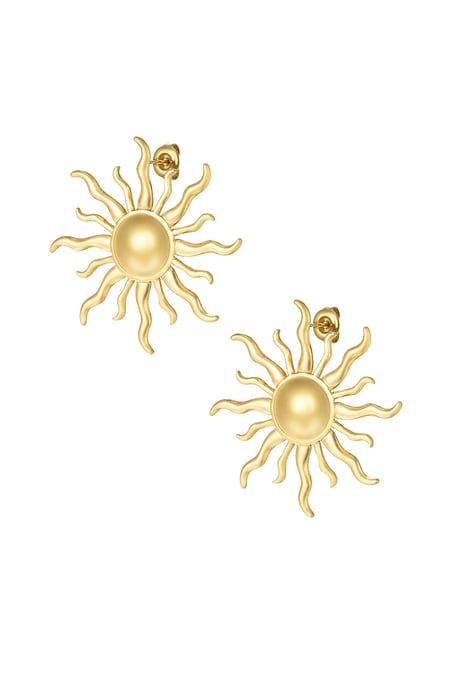 Wavy Sun earrings - Gold color 2