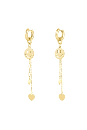 Earrings lovely smiley- Gold color h5 