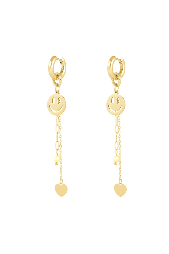 Earrings lovely smiley- Gold color 