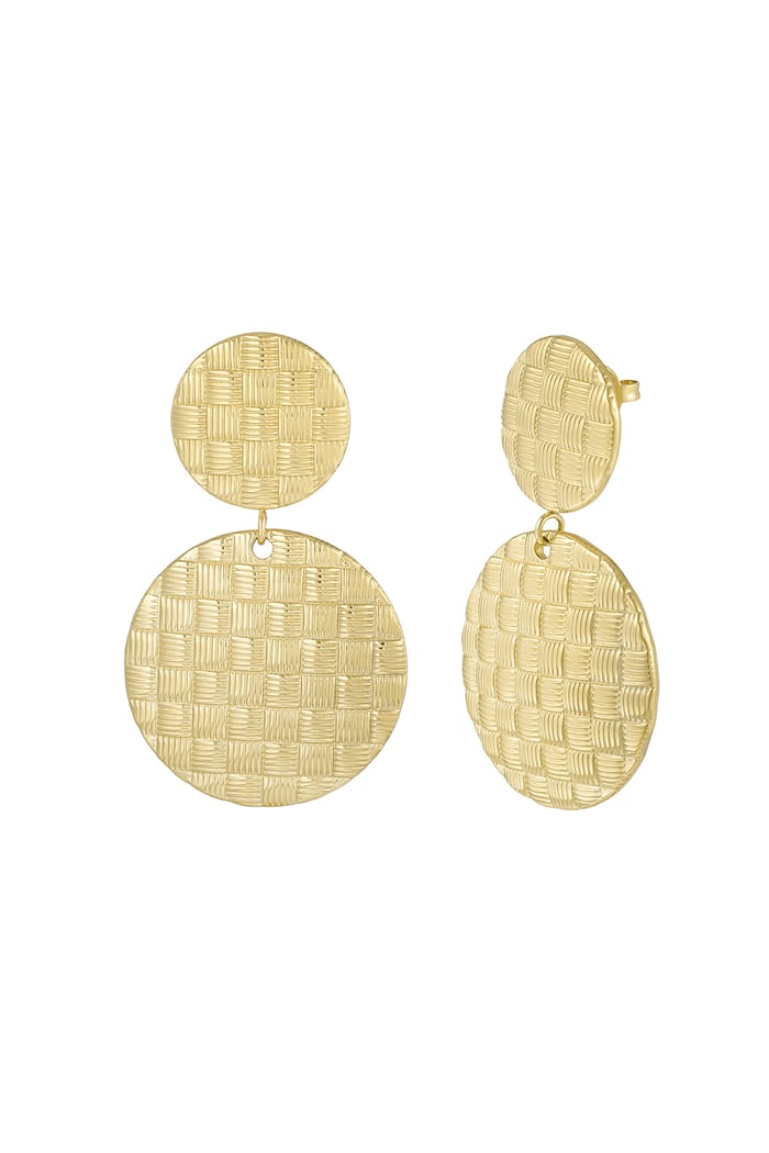 Textured Rounds earrings - Gold color 