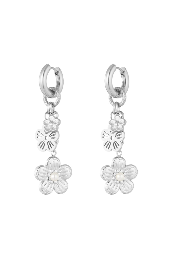 Blooming beauty earrings - Silver Color color 