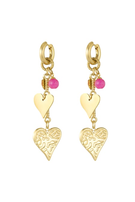 Love signature earrings - Gold color 2