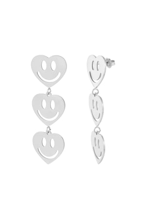 Earrings smiley lovers - Silver Color color h5 