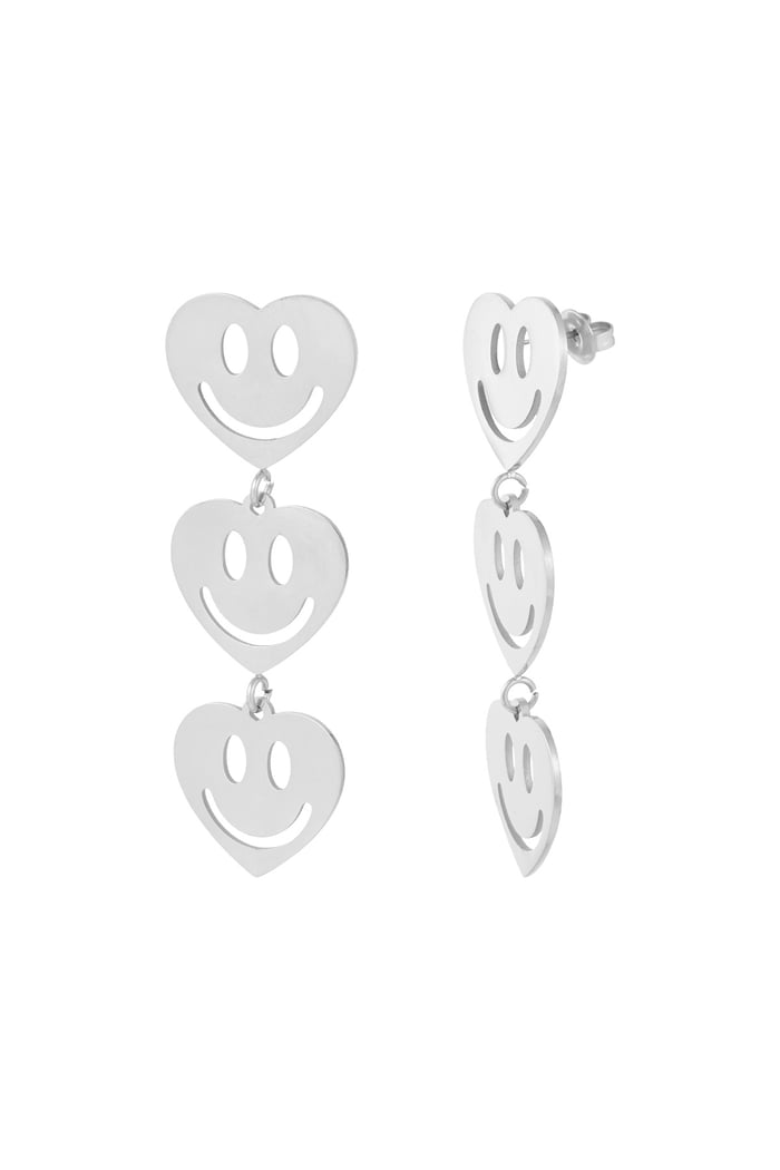 Earrings smiley lovers - Silver Color color 