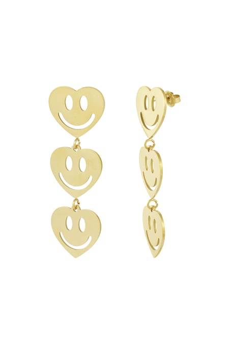 Earrings smiley lovers - Gold color