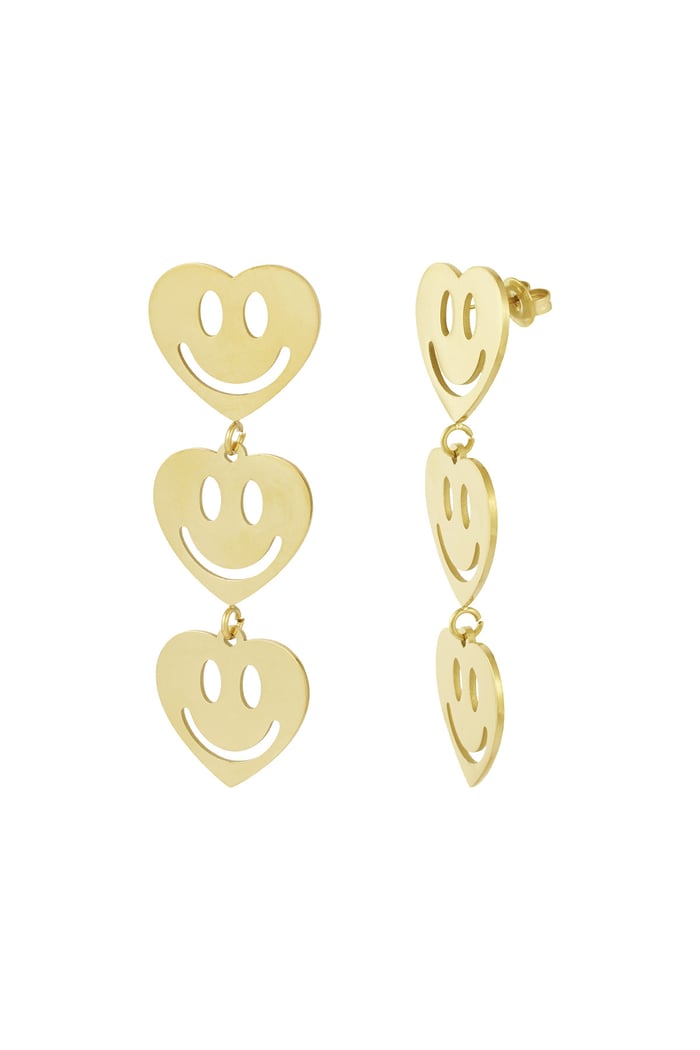 Earrings smiley lovers - Gold color 