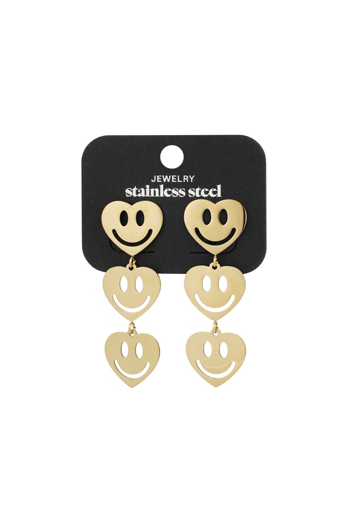 Earrings smiley lovers - Gold color Picture3