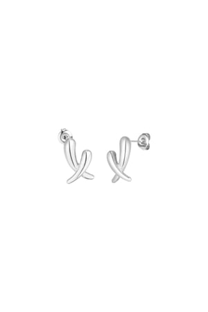 Crossed earrings - Silver Color color h5 