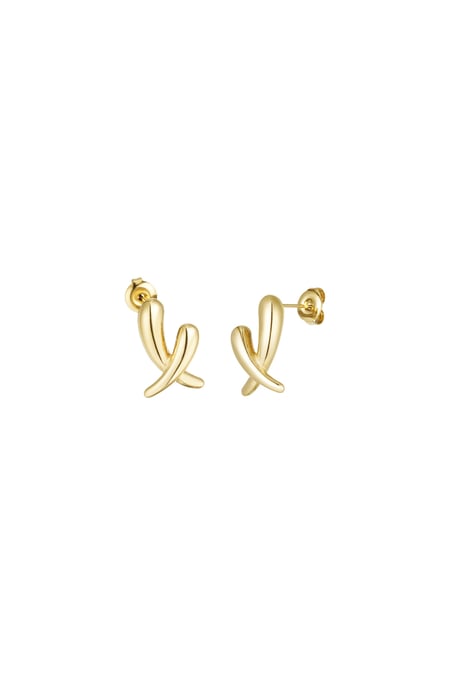 Crossed earrings - Gold color 2