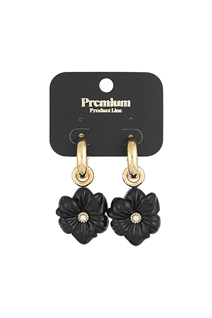 Crazy flower earrings - Black gold color Picture3