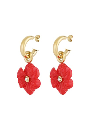 Crazy flower earrings - Red h5 