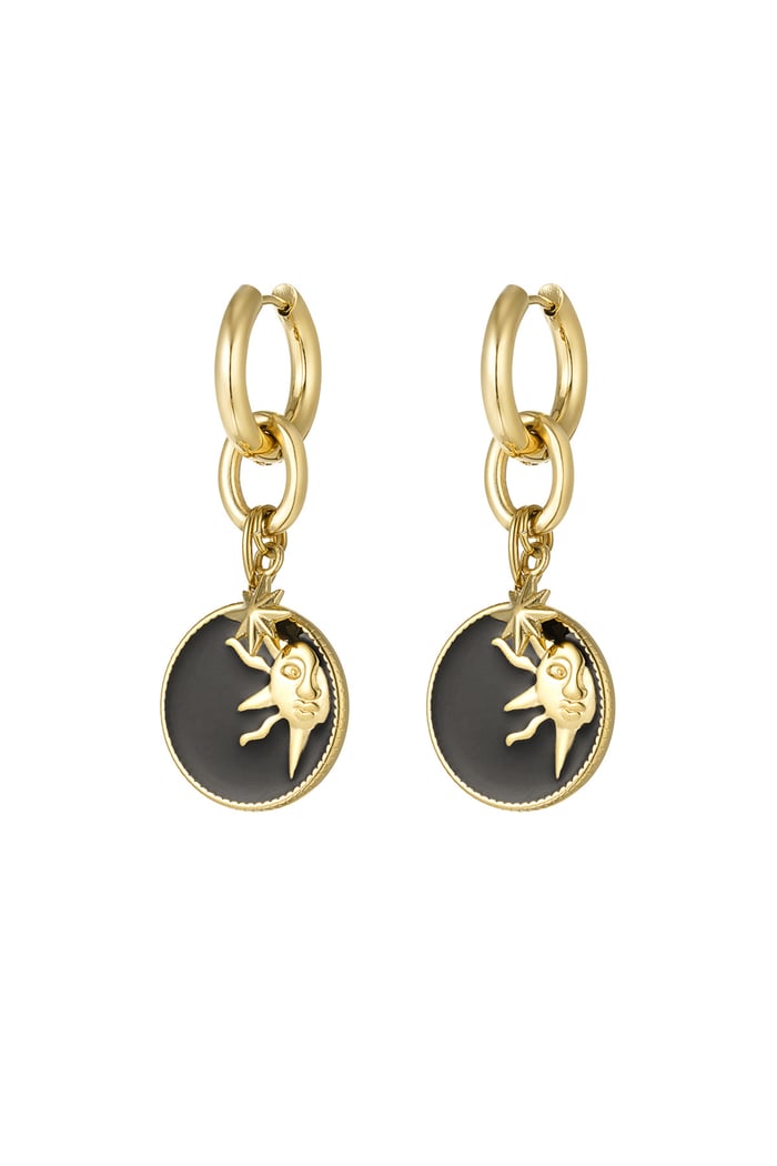 Earrings sunny day - black Gold color 