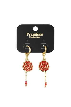 Earrings sweetheart rose - Red h5 Picture3