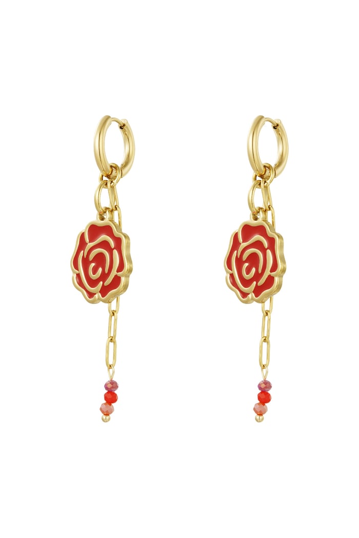 Earrings sweetheart rose - Red 