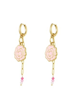 Earrings sweetheart rose - Pink gold color h5 