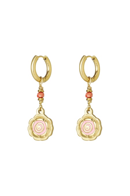 Rose glow earrings - Pink gold color 2