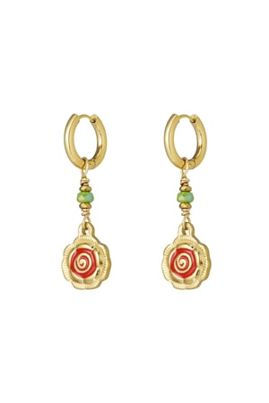 Earrings rose glow - Red h5 