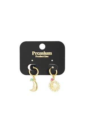 Earrings solar duo - Gold color h5 Picture3