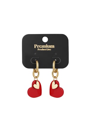 Earrings sweetheart charm - Red h5 Picture3