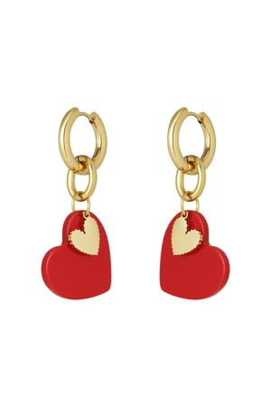 Earrings sweetheart charm - Red h5 