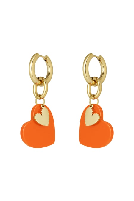 Earrings sweetheart charm - Orange