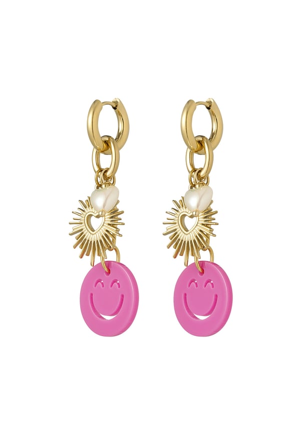 Earrings lucky charm - Fuchsia 2