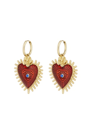 Earrings roses to my heart - Gold color h5 