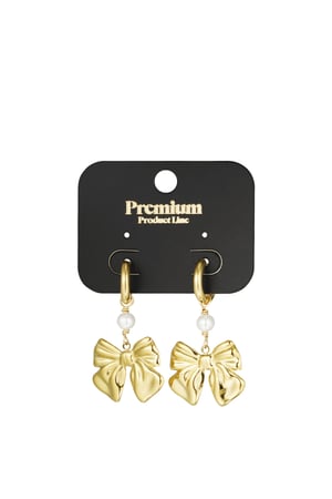 Earrings baby bow - Gold color h5 Picture3