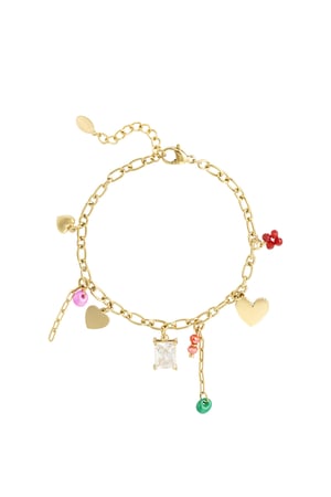 Delightful dangles bracelet - Gold color h5 