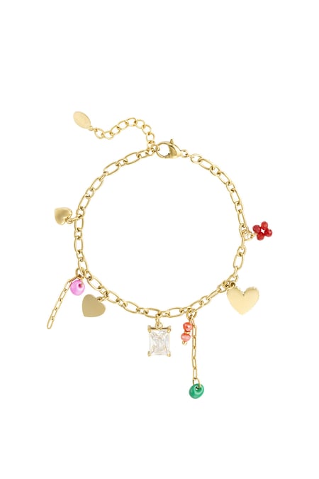 Preciosa pulsera con colgantes - Color dorado