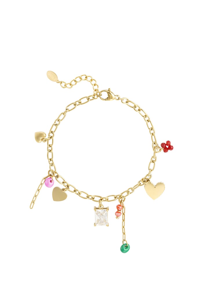 Delightful dangles bracelet - Gold color 