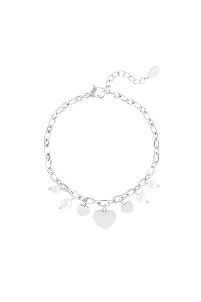 Hearts & Pearls bracelet - Silver Color color 