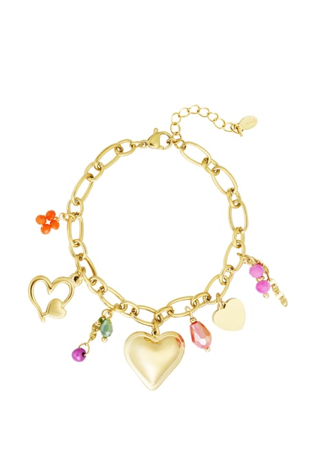 Pulsera con dijes llamativos - Color dorado