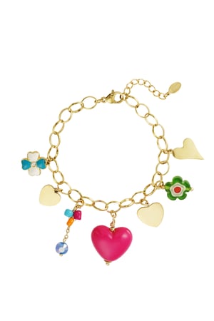 Charm bracelet american dream - Gold color h5 