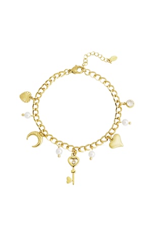 Key to my heart bracelet - Gold color h5 