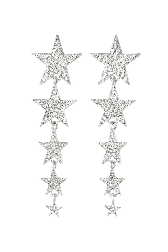 Shooting stars earrings - Silver Color color 