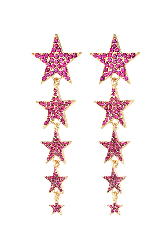 Shooting stars earrings - fuchsia 