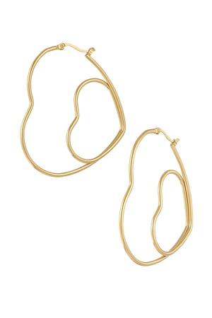 Pair of hearts earrings - Gold color h5 