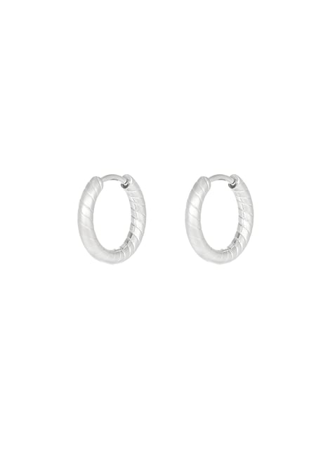 Refined relief earrings - Silver Color color 2