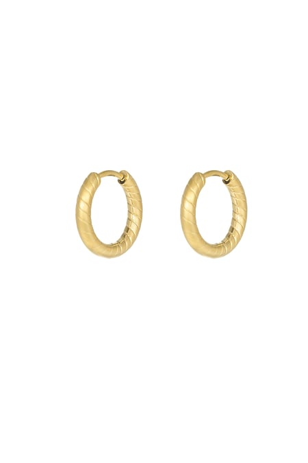 Refined relief earrings - Gold color