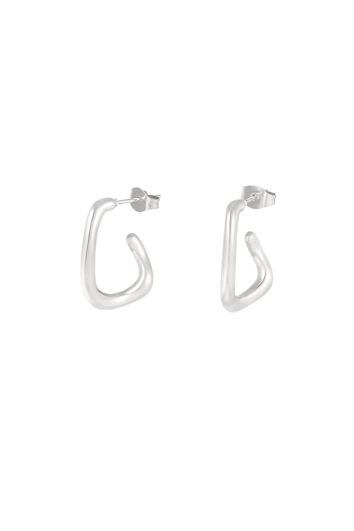 Chic narrow earrings - Silver Color color 