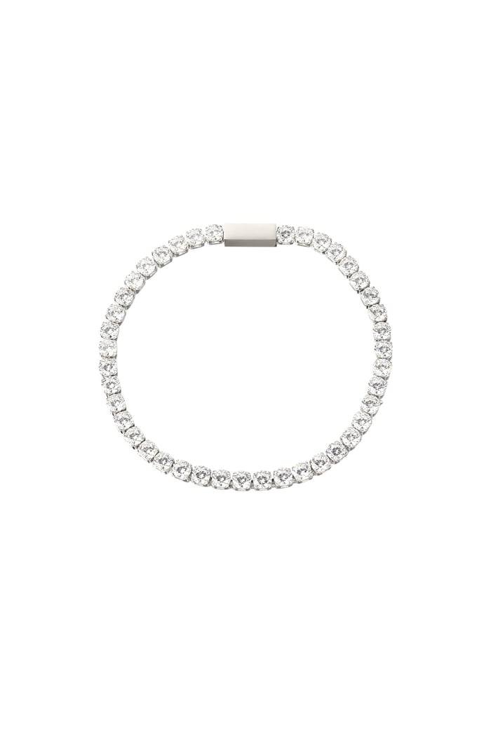 Schimmerndes Diamantarmband - Silberfarbe 