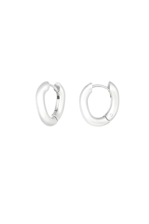 Gentle curve earrings - Silver Color color h5 