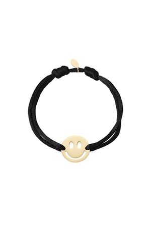 Satin bracelet with smiley - black h5 