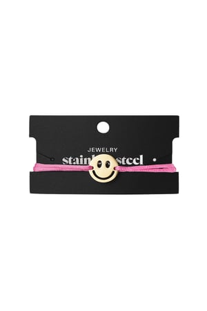 Satinarmband mit Smiley - rosa h5 Bild3