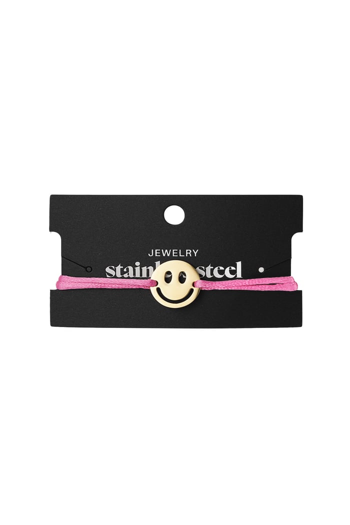 Satinarmband mit Smiley - rosa Bild3